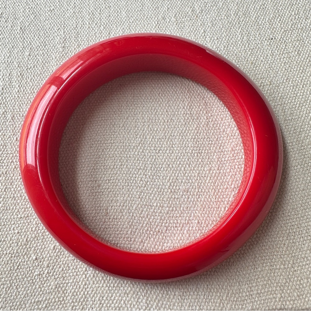 Vintage Red Abstract Asymmetrical Circular Bangle